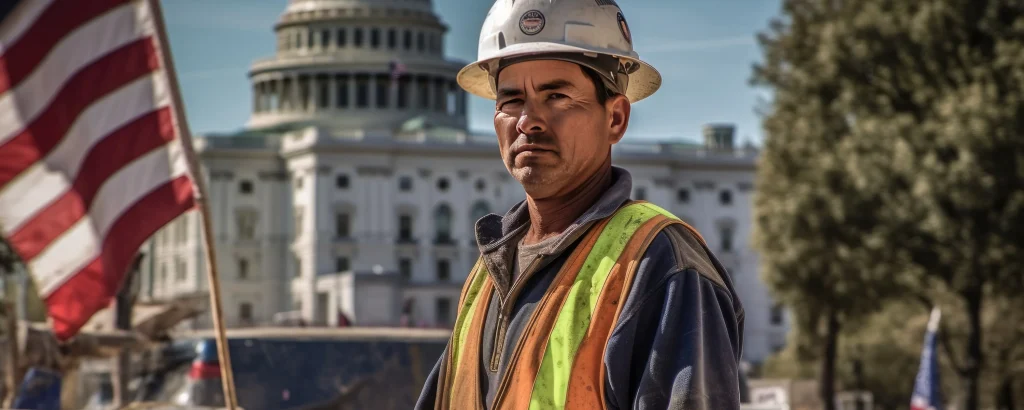 Worker outside of White House