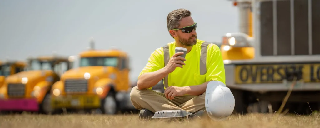 Construction worker on break